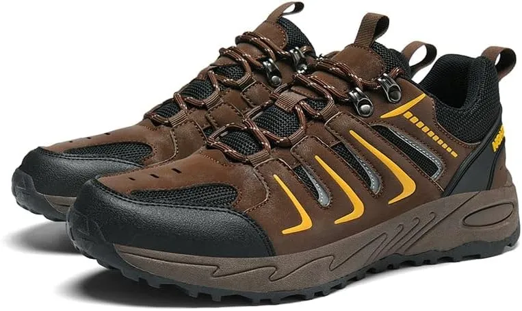 Men's Trekking Shoes Wear-Resistant Anti-Slip Outsole,Lightweight Comfort Soft Insole,Water-Proof Suede Upper Breathable Mesh for Outdoor Hiking Backpacking Camping