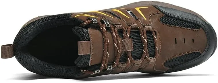 Men's Trekking Shoes Wear-Resistant Anti-Slip Outsole,Lightweight Comfort Soft Insole,Water-Proof Suede Upper Breathable Mesh for Outdoor Hiking Backpacking Camping