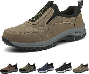 Men's Waterproof Hiking Shoes Hiking Boots Orthopedic Walking Shoes for Men Outdoor Casual Lightweight Non-Slip Hiking Shoes (Khaki,8.5 Wide)