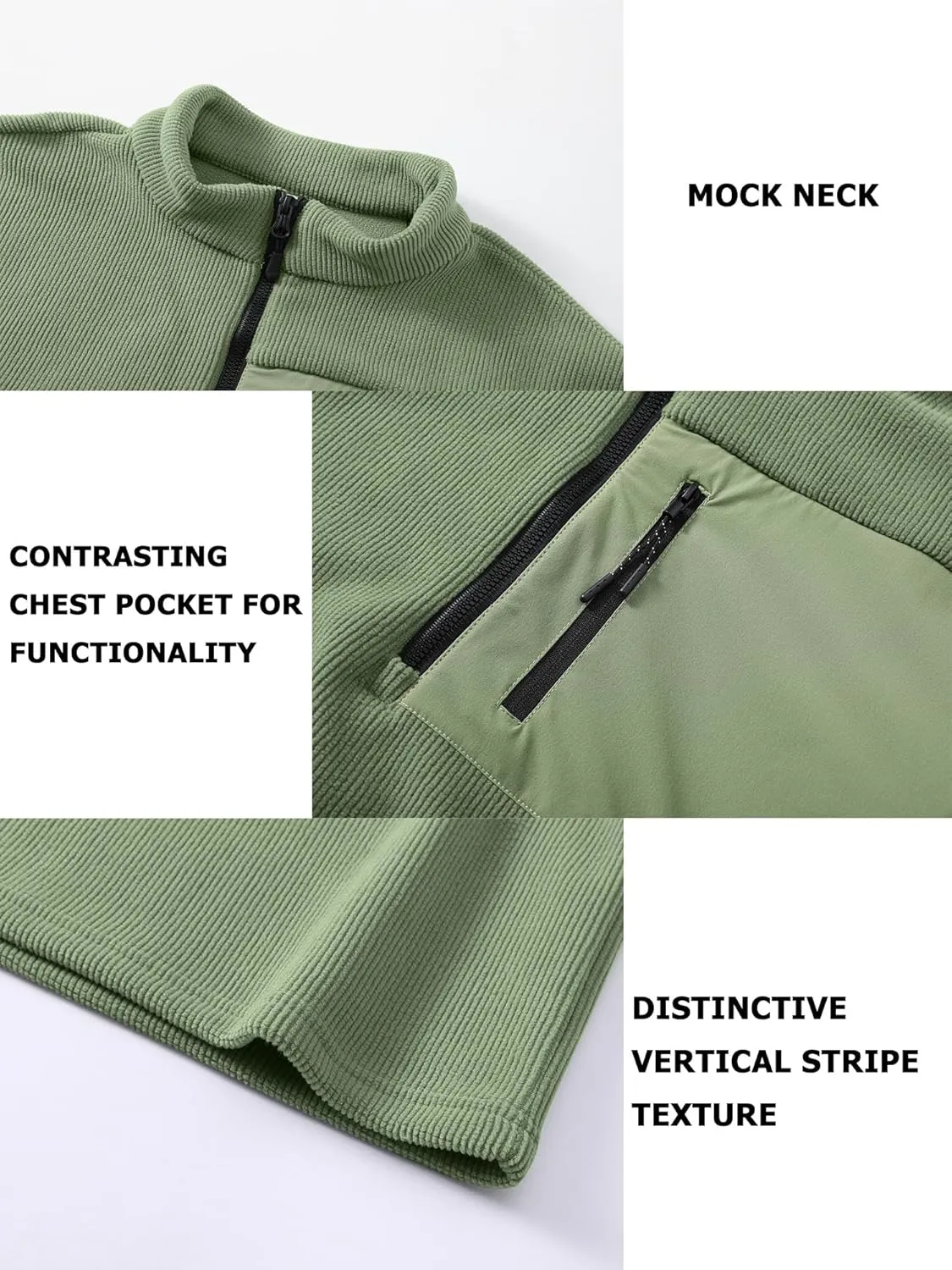 Mens Winter Sweatshirts Premium Fleece Outdoor Thermal Quarter-Zip Pullover, Camping Skiing Shirs for Men