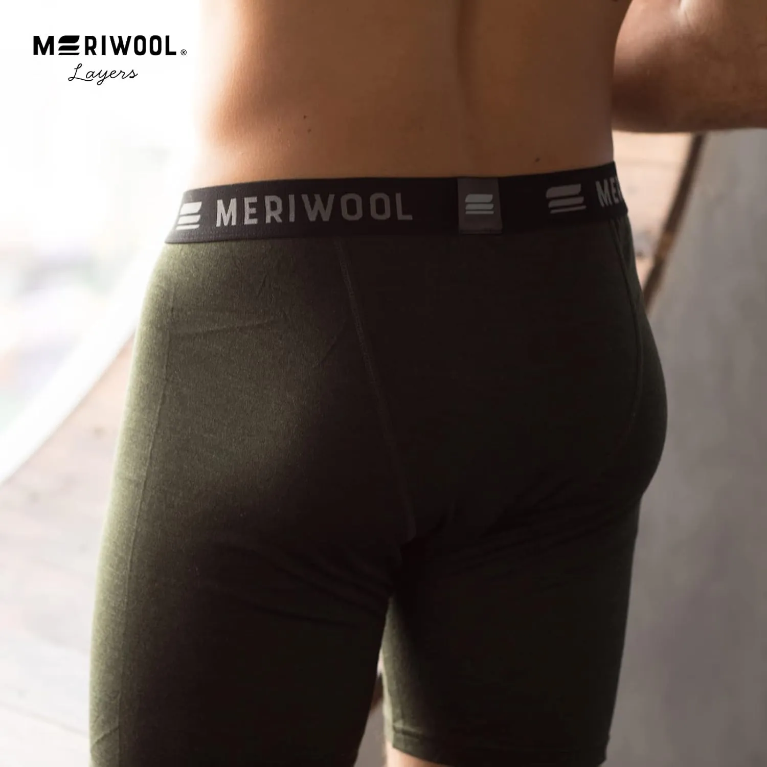 MERIWOOL Mens Boxer Briefs Merino Wool Underwear Base Layer for Men