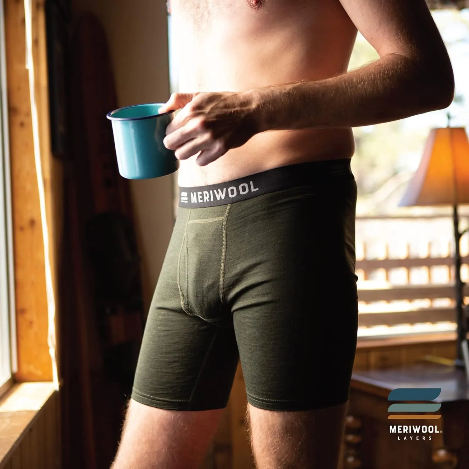 MERIWOOL Mens Boxer Briefs Merino Wool Underwear Base Layer for Men