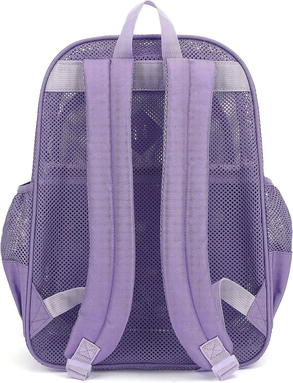Mesh Bacpack Heavy Duty for School, Lightweight See Through College Backpack for Work Beach Sports (Lavender Purple)