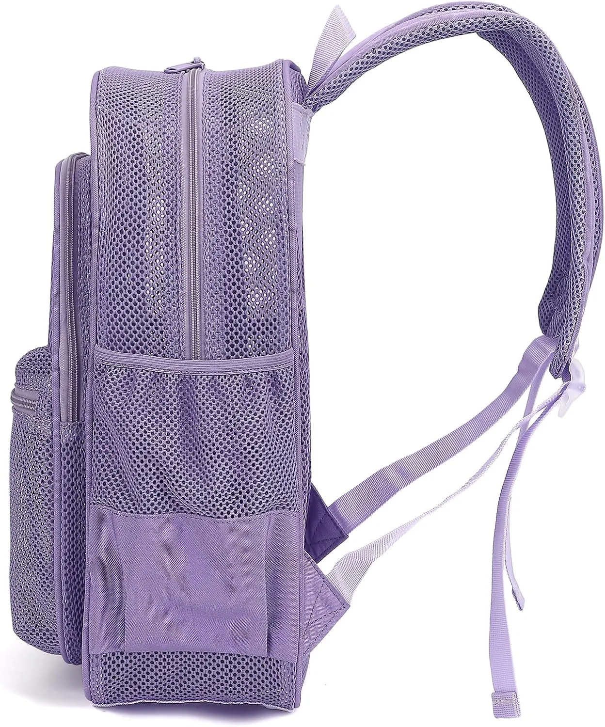 Mesh Bacpack Heavy Duty for School, Lightweight See Through College Backpack for Work Beach Sports (Lavender Purple)