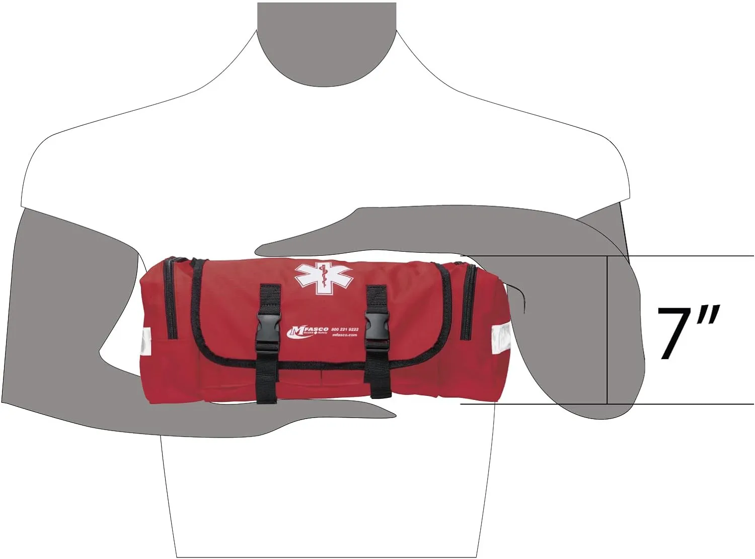 MFASCO First Aid Kit - Fully Stocked Portable Reflective Bag -First Responder Emergency Response Kit -for Natural Disaster Preparedness - Customizable Storage -Includes 415 Pcs First Aid Supplies- Red