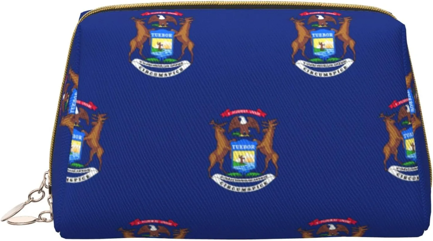 Michigan State Flag Toiletry Travel Bag, Portable Cosmetic Organizer For Women, On-The-Go