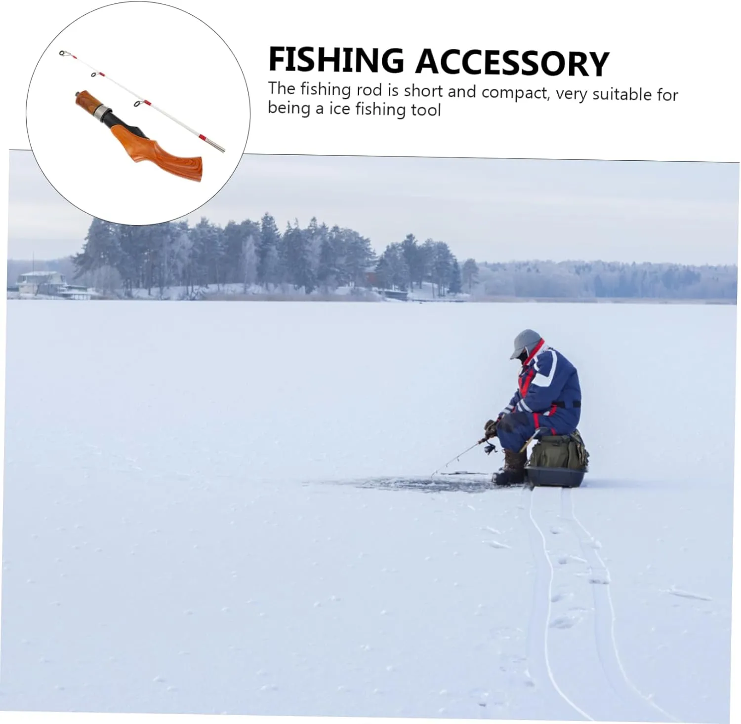 Milisten Ice Fishing Rod Telescoping Pole Winter Fishing Accessory Outdoor Supply Lightweight Fishing Tool Ice