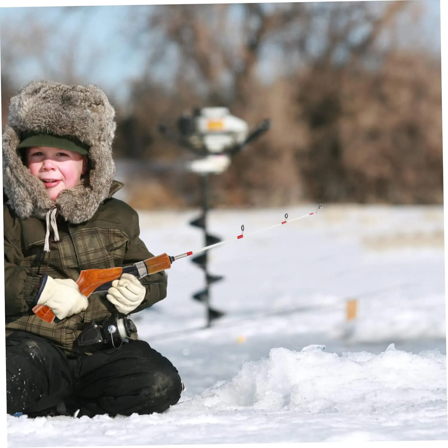 Milisten Ice Fishing Rod Telescoping Pole Winter Fishing Accessory Outdoor Supply Lightweight Fishing Tool Ice