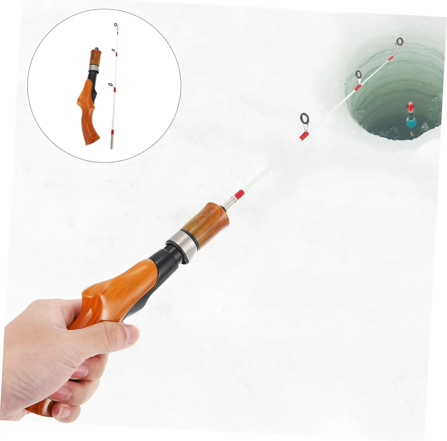 Milisten Ice Fishing Rod Telescoping Pole Winter Fishing Accessory Outdoor Supply Lightweight Fishing Tool Ice