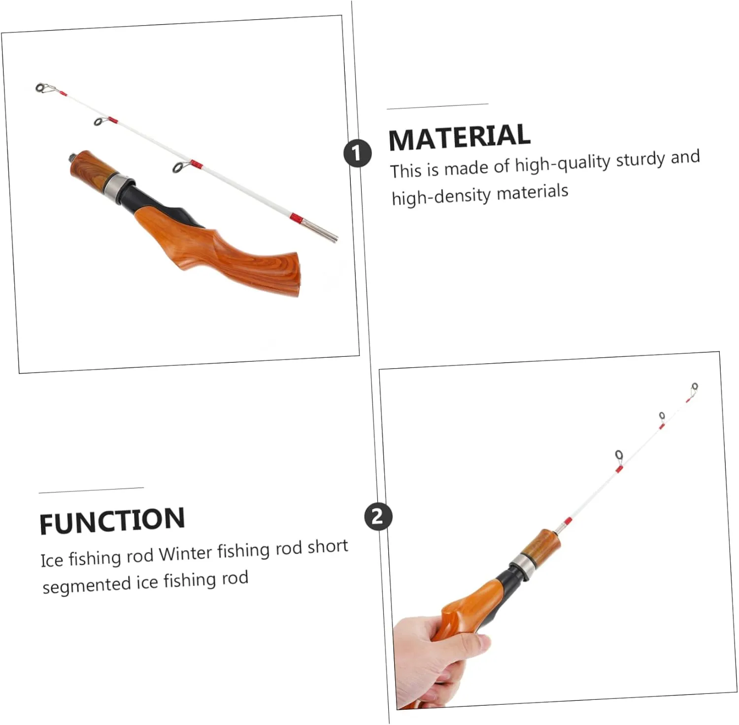 Milisten Ice Fishing Rod Telescoping Pole Winter Fishing Accessory Outdoor Supply Lightweight Fishing Tool Ice