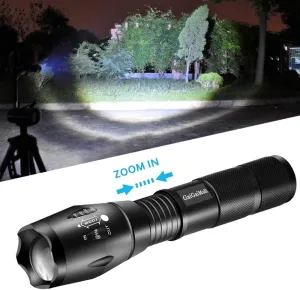 Military Grade High Lumen Flashlight Tactical LED Torch Flash Light Zoomable with 5 Light Modes，2-Pack