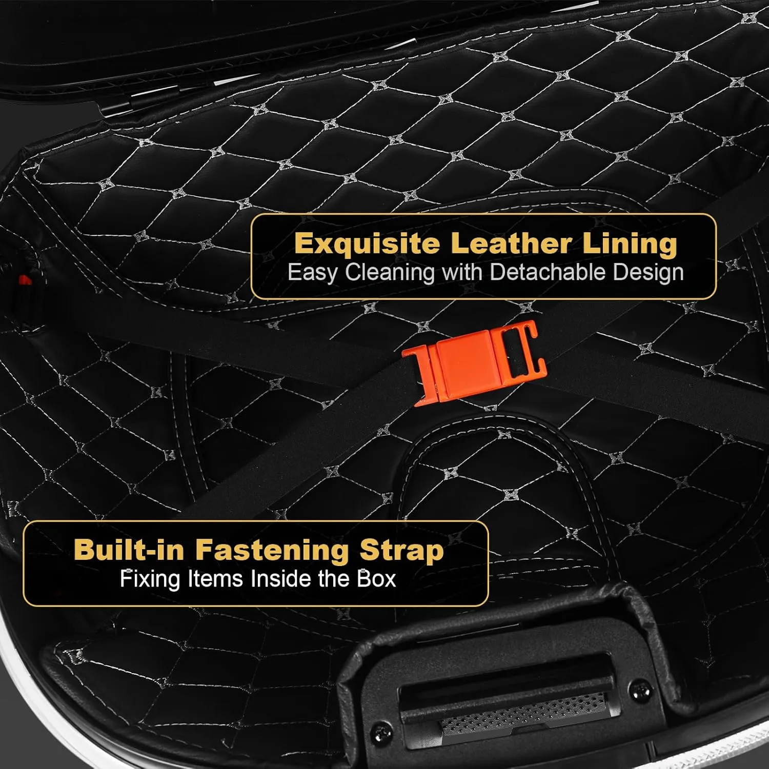Mingting Universal Motorcycle Rear Top Box Tail Trunk Luggage Case,49 Litre Hard Case with Mounting Hardware, Black