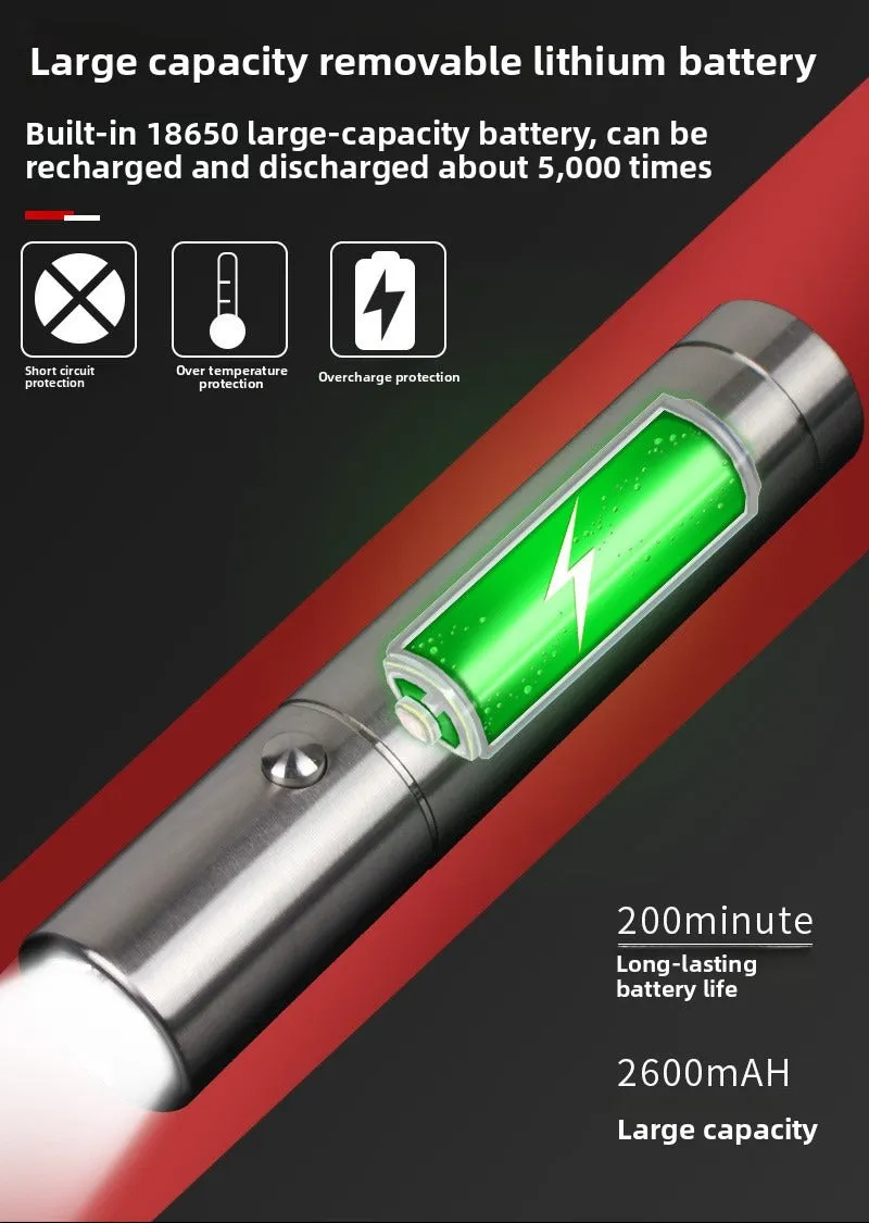 Mini High-grade Stainless Steel 100000Lumens XPG Tactical Flashlight With 18650 Li-ion Battery High Endurance 20 Years of Use