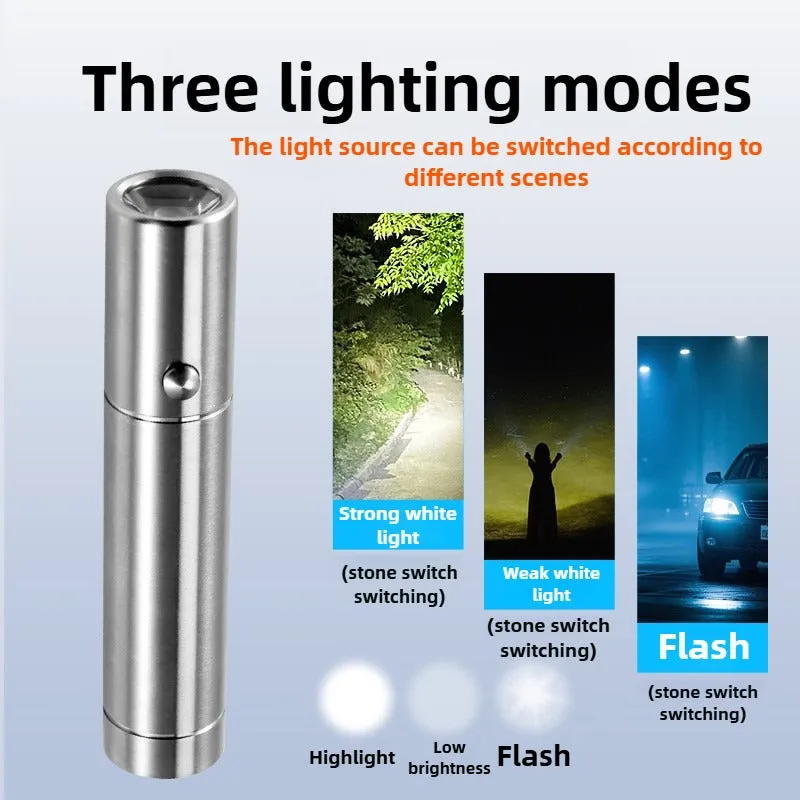 Mini High-grade Stainless Steel 100000Lumens XPG Tactical Flashlight With 18650 Li-ion Battery High Endurance 20 Years of Use
