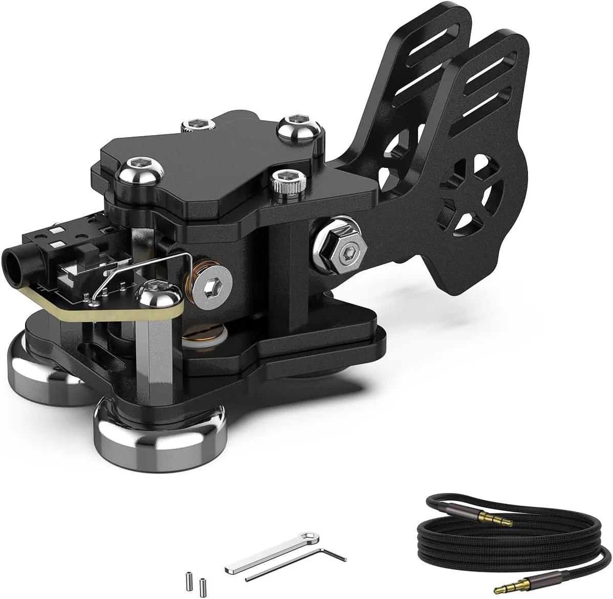 Mini Key Morse Radio HAM Send Telegram Double Paddle Morse Code Key with Stainless Steel Body Three Neodymium Magnets Base Black