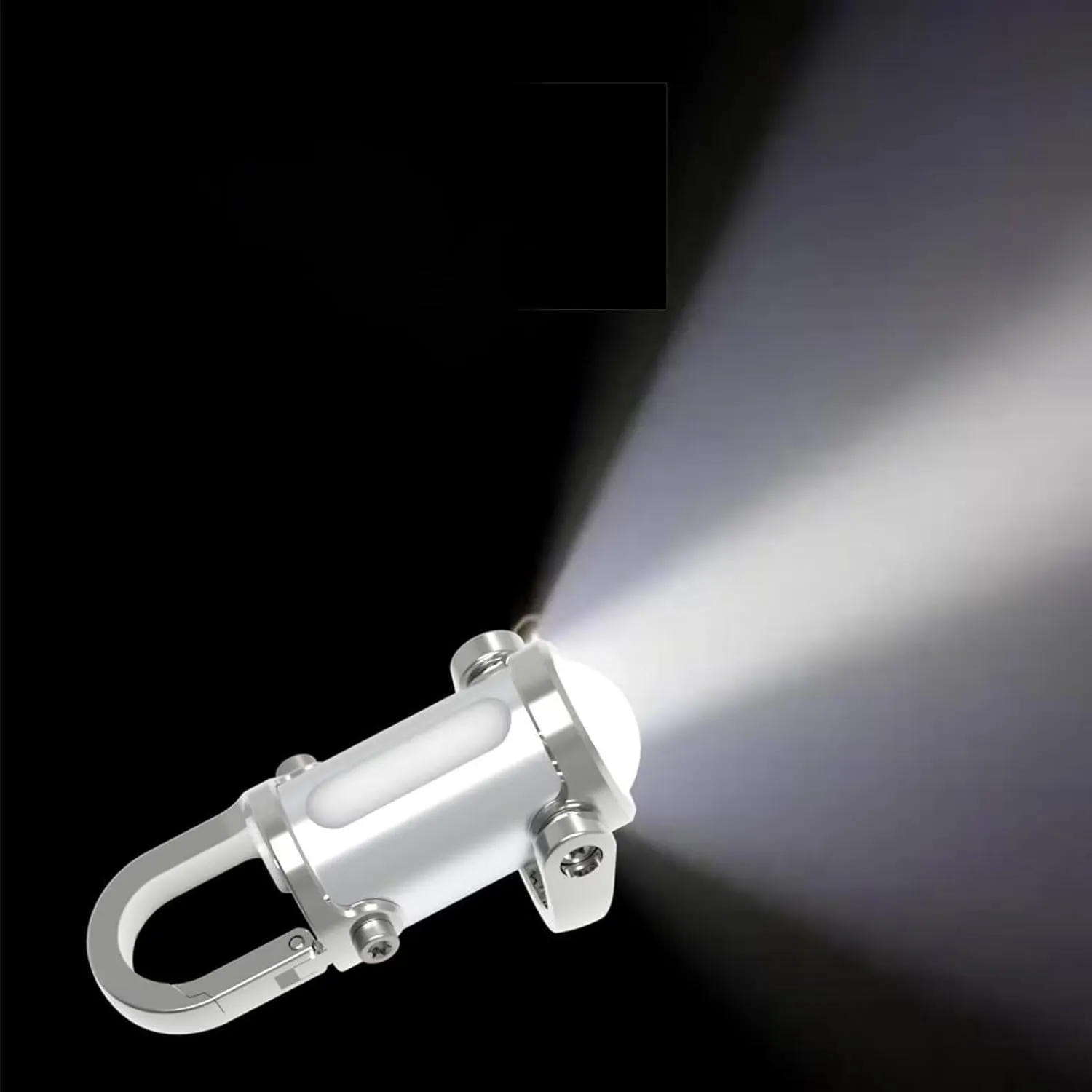 mini Keyring Rechargeable Torch protable EDC Gear and Gadgets Flashlight Waterproof Outdoor Emergency Power Bank 1200 Lumens Ultra-Bright (Silver