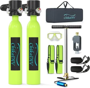 Mini Scuba Tank,Portable Diving Tank,0.5l Lung Tank for Snorkeling Diving, Reusable Scuba Diving Kit Gear Underwater Breathing Training, Emergency Rescue