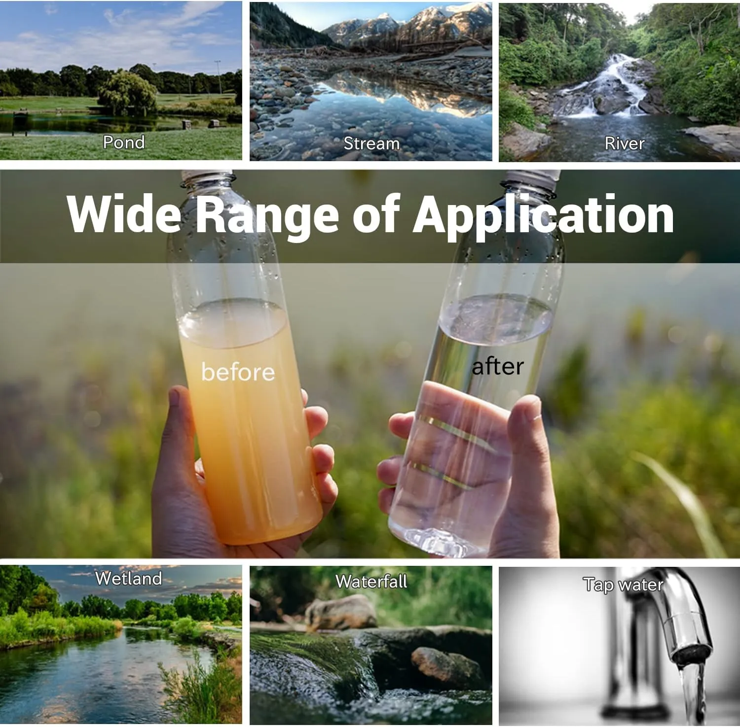 Mini Water Filter NatureNova Portable Emergency Water Filtration System Hiking Camping Straw Survival Gear Emergency Preparedness