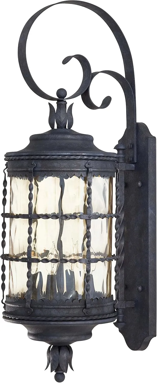 Minka Lavery Outdoor Wall Light 8882-A39 Mallorca Exterior Wall Lantern, 240 Watts, Iron
