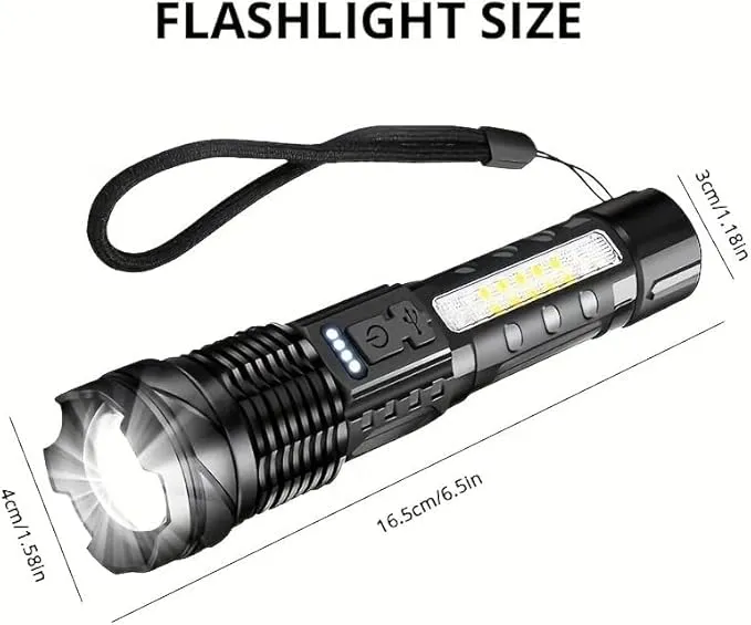 MODOAO LED Flashlight Rechargeable, Handheld Flashlights with 7 Modes & Zoomable, Powerful Emergency Flashlights Camping, Hiking,and Outdoor Use (5 Pack)