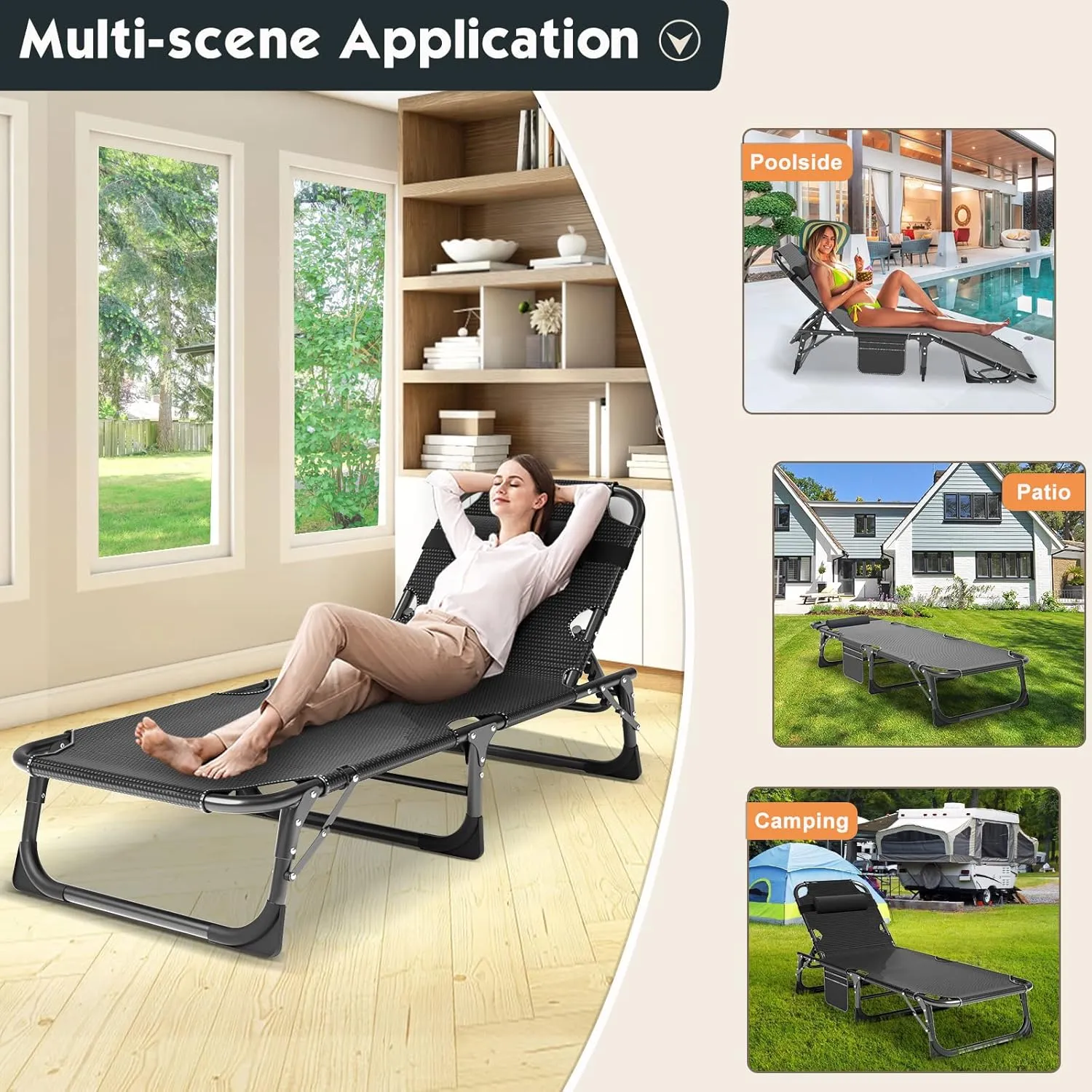 MOPHOTO Folding Bed with Mattress, Portable Foldable Adult Bed Frame for Guest, Fold up Bed Cot for Indoor Outdoor Travel Camp Vacation