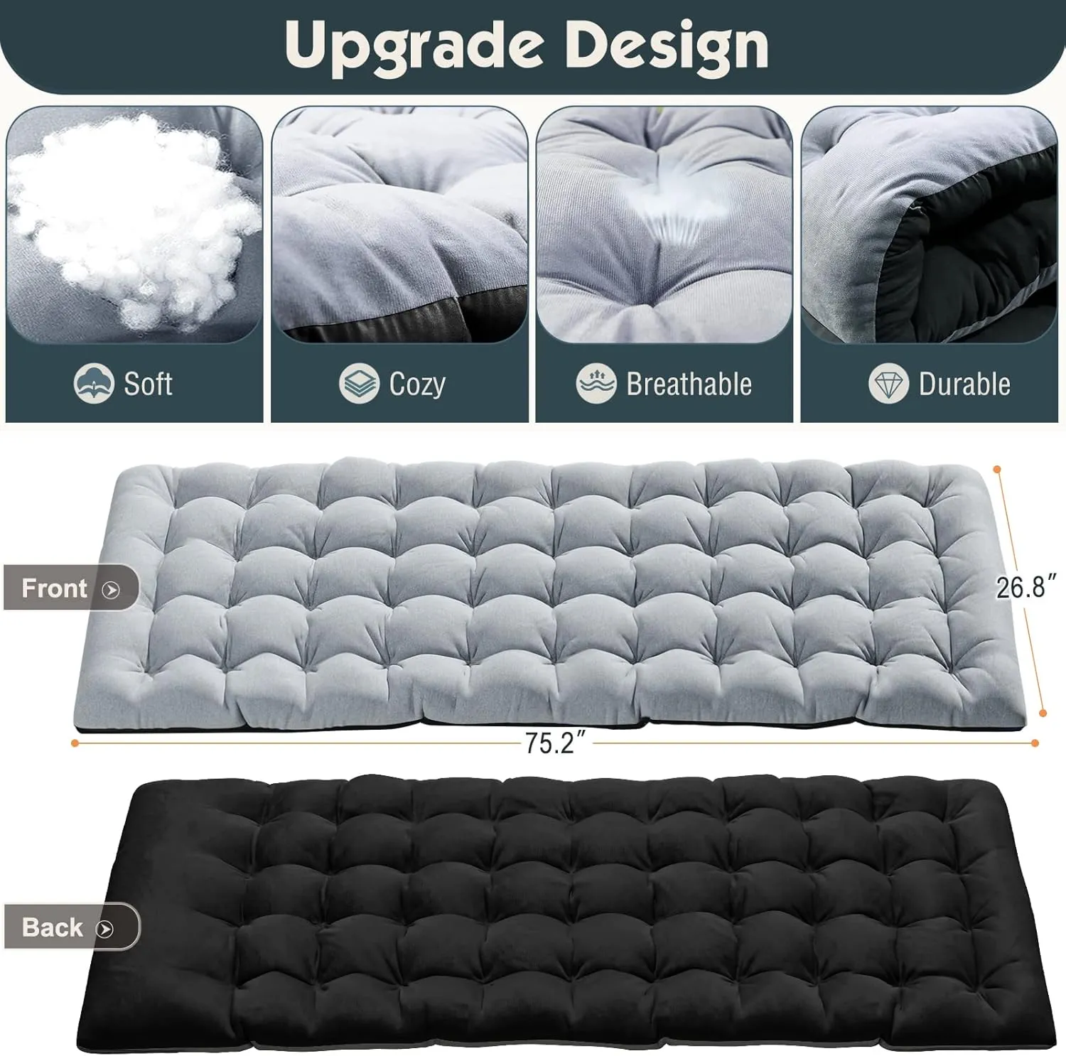 MOPHOTO Folding Bed with Mattress, Portable Foldable Adult Bed Frame for Guest, Fold up Bed Cot for Indoor Outdoor Travel Camp Vacation
