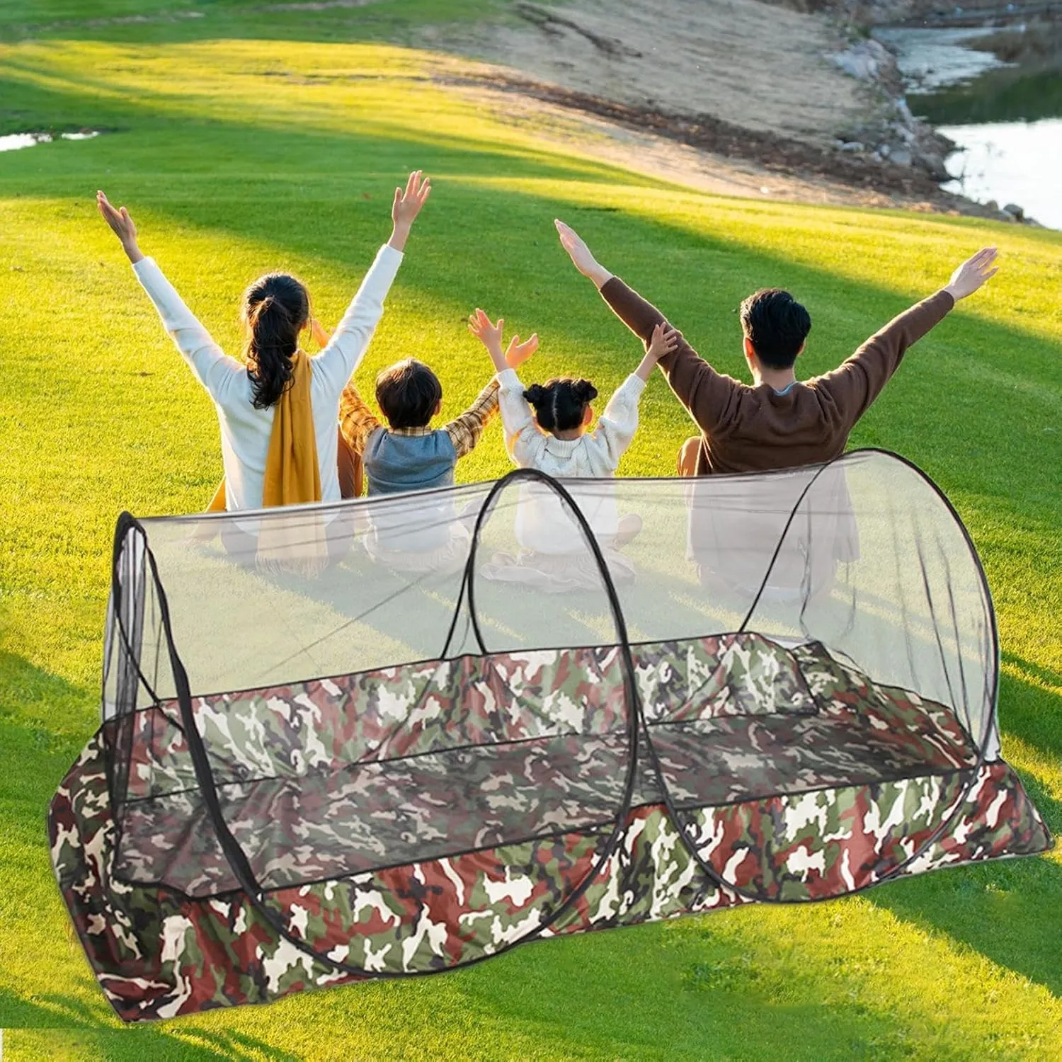 mosquitoo Net Tent - Foldable Outdoor Travel Shelter for Single or Double Person, Quick Setup Mesh Tent with Carry Bag | Compact Protection for Camping, Hiking, Climbing, Backpacking, Jungle