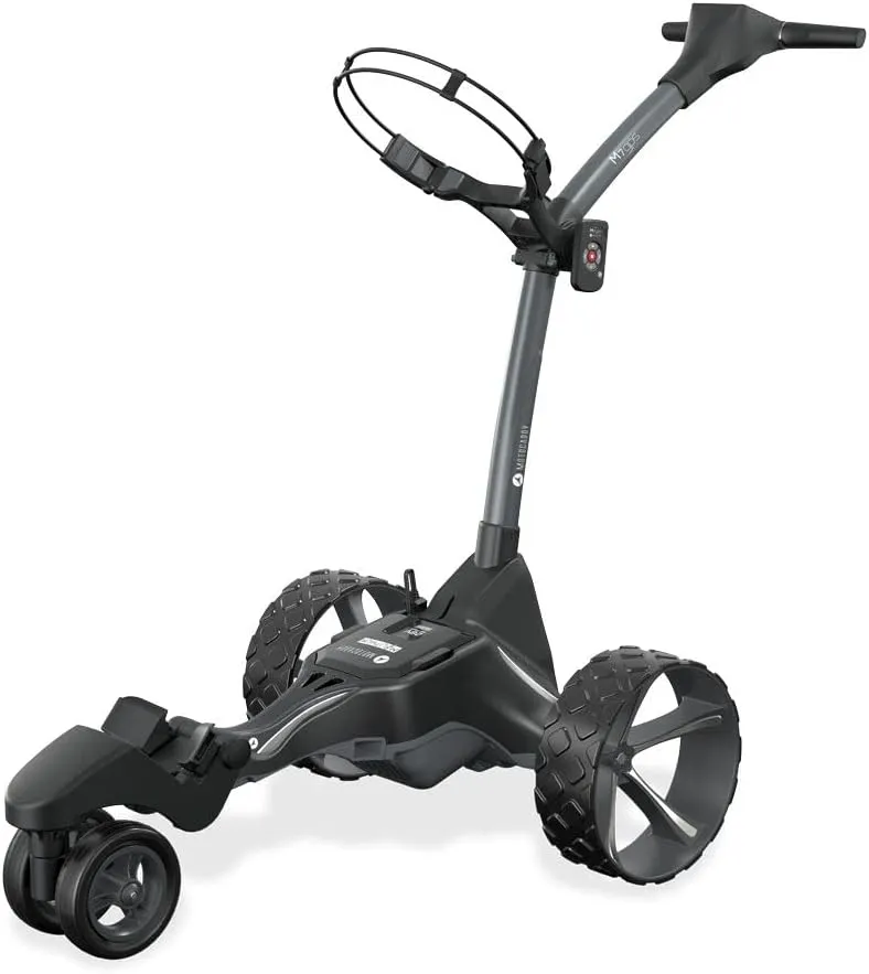 Motocaddy M7 GPS Remote Electric Golf Caddy - Electric Golf Push Cart with Remote, Touchscreen, Integrated GPS, Advanced Analytics Tracking, and Auto Downhill Control - Accessories Included (Black)