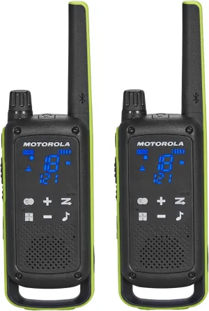 Motorola Solutions T803 Two-Way Radio Walkie Talkie 35 mi. Bluetooth w/Charging Dock 2-Pack (Lime Green)