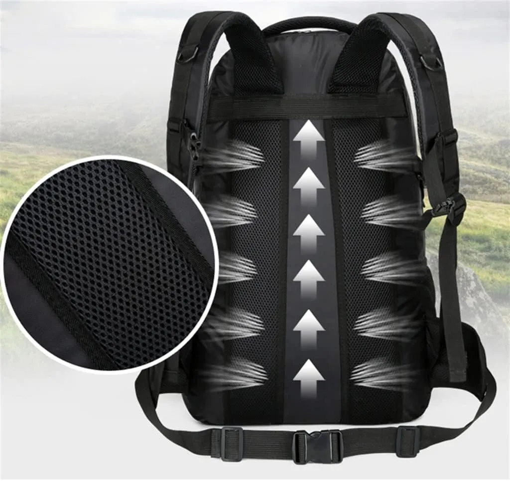 Mountaineering Backpack Rucksack 60L Outdoor Sports Bag Travel Backpack Hiking Backpack Hiking Bag(Black)