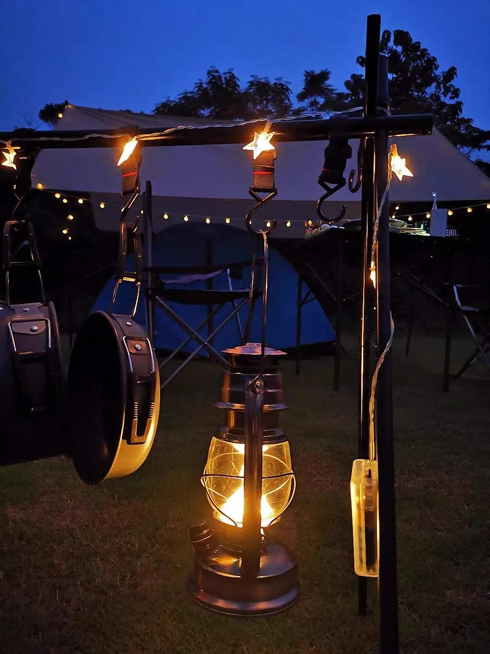 Multifunction New Ultra Bright LED Rechargeable Camping Lantern with Hanging Outdoor Waterproof Flashlight for Hiking Fishing Power Cuts and More