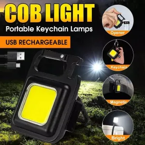 Multifunction Portable Mini COB Led Keychain Light, USB Rechargeable