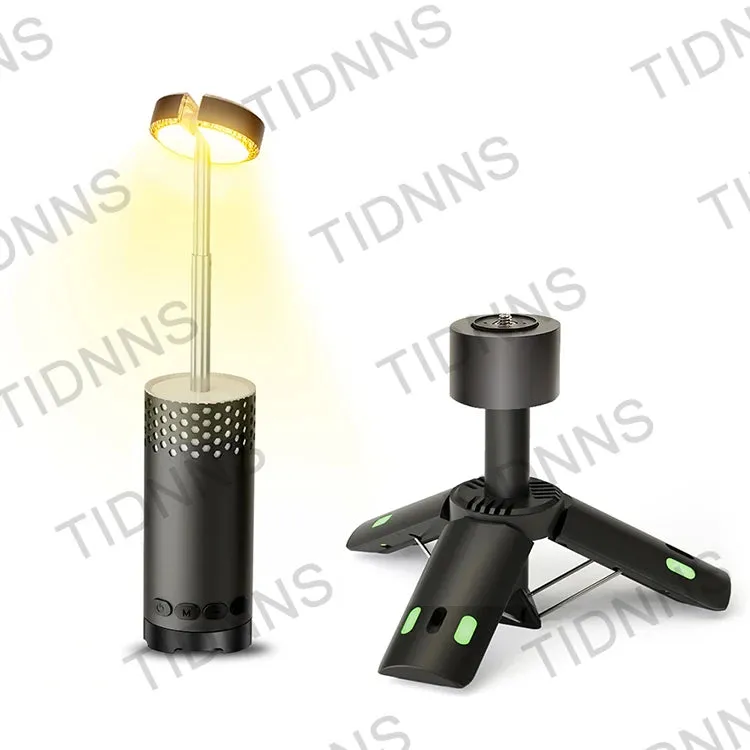 Multifunctional Rechargeable LED Camping Flashlight Lamp with Tripod & Retractable Torch