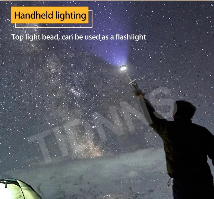 Multifunctional Rechargeable LED Camping Flashlight Lamp with Tripod & Retractable Torch
