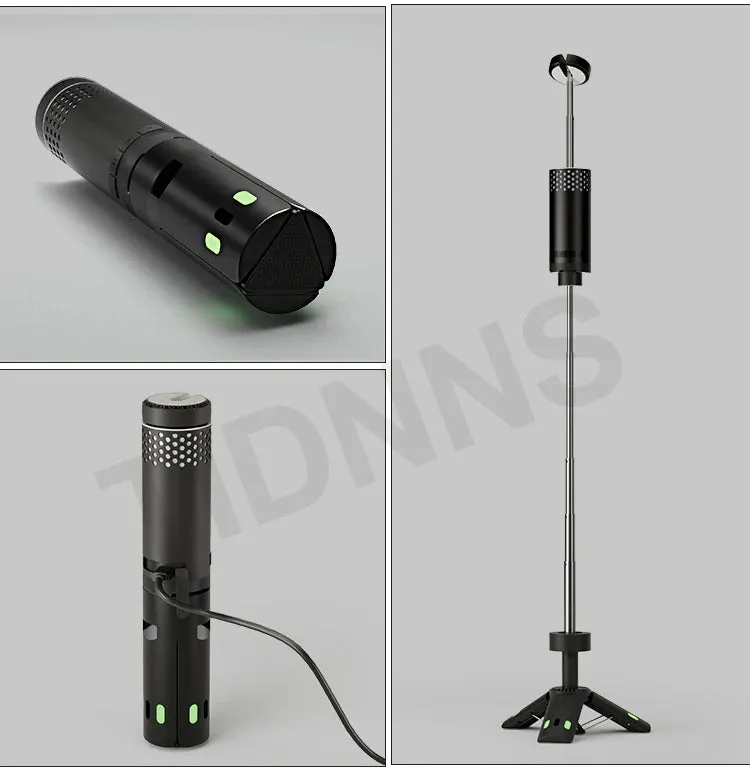 Multifunctional Rechargeable LED Camping Flashlight Lamp with Tripod & Retractable Torch