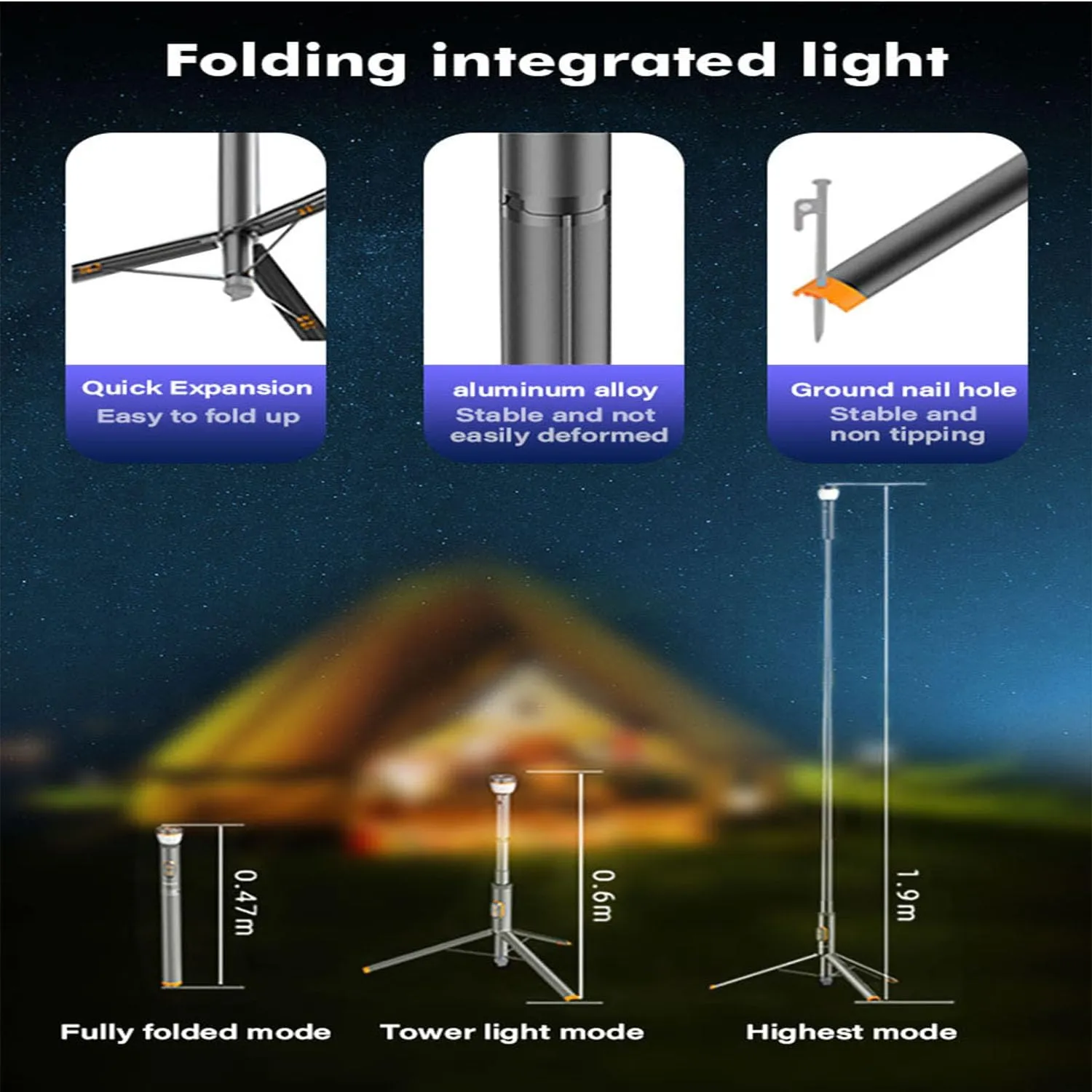 Multipurpose Camping Light with Stand & Remote Control