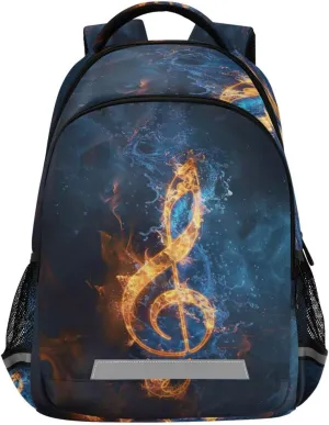 Musical Note Design Waterproof Backpack - Casual Outdoor Sports Daypack with Ergonomic Shoulder Straps#877