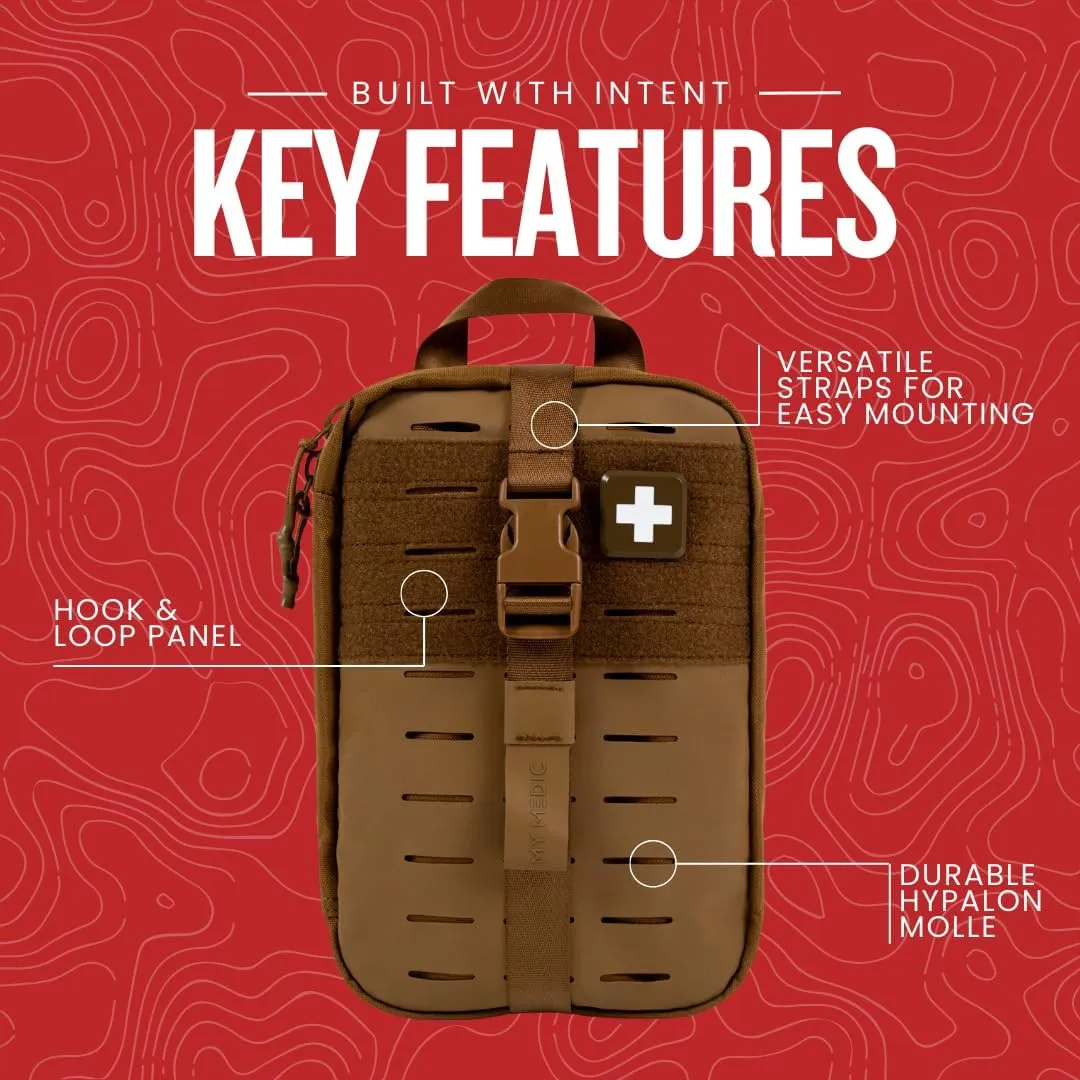 MY MEDIC MyFAK PRO First Aid Kit Bag - Emergency Survival Essentials, Medical Accessories, Rescue Necessities & Supplies for Home, Car, Boat or Travel - Coyote