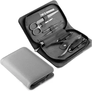 Nail Clippers Kit Black Nail Clipper Set Professional Pedicure Manicure Tool Men's Grooming Set Stainless Steel Portable Travel Nail Cover 8 Pieces Nail Scissors Set (Color : B) (A)