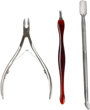 Nail Clippers, Manicure Pedicure Set,Nail clippers manicure set,Travel Mini Nail Set 3Pcs/Lot Stainless Steel Nail Scissor Nail Art Cuticle Pusher Nipper Remover Clipper Manicure Pedicure Tools Portab