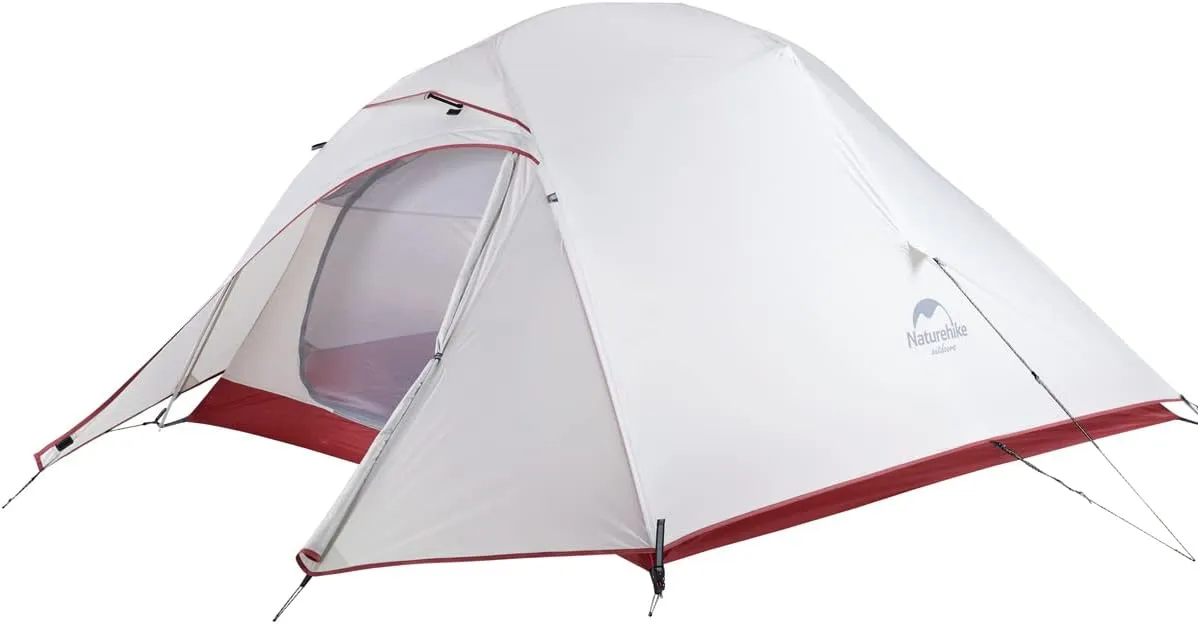 Naturehike Cloud-Up 3 Person Lightweight Backpacking Tent with Footprint - 3 Season Free Standing Dome Camping Hiking Waterproof Backpack Tents
