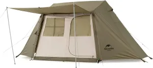 Naturehike Roof Automatic Tent 4-Person Camping Tents,Waterproof Windproof Family Tent Quick Setup Tent, 5 Large Mesh Windows, Separate Room with Pets and Objects