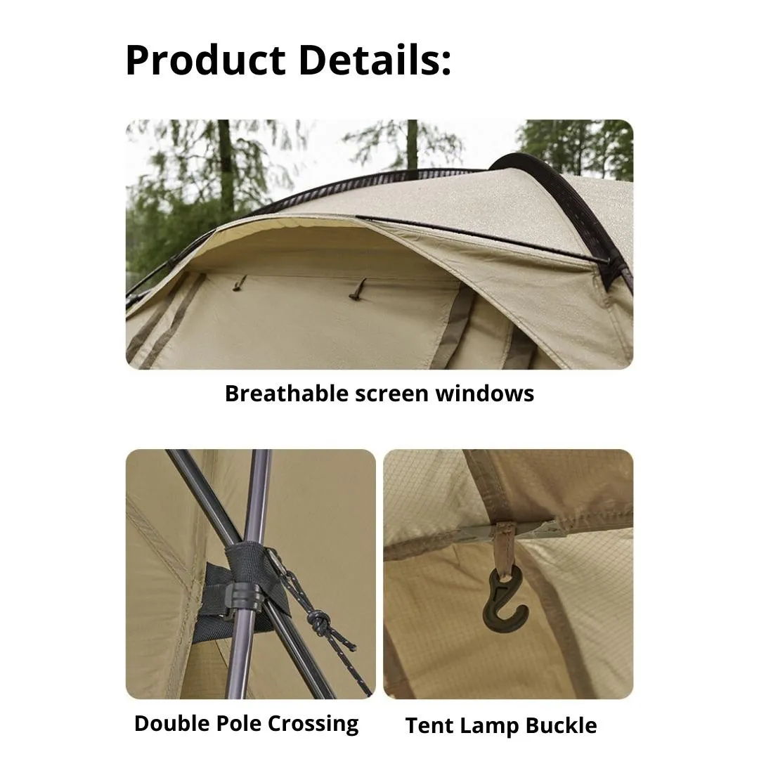 Naturehike  UPF50  Aries Beta Tunnel Tent For 4-6 Man - Khaki