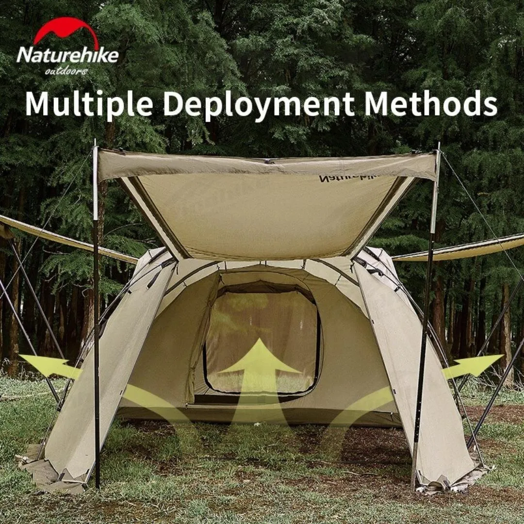 Naturehike  UPF50  Aries Beta Tunnel Tent For 4-6 Man - Khaki