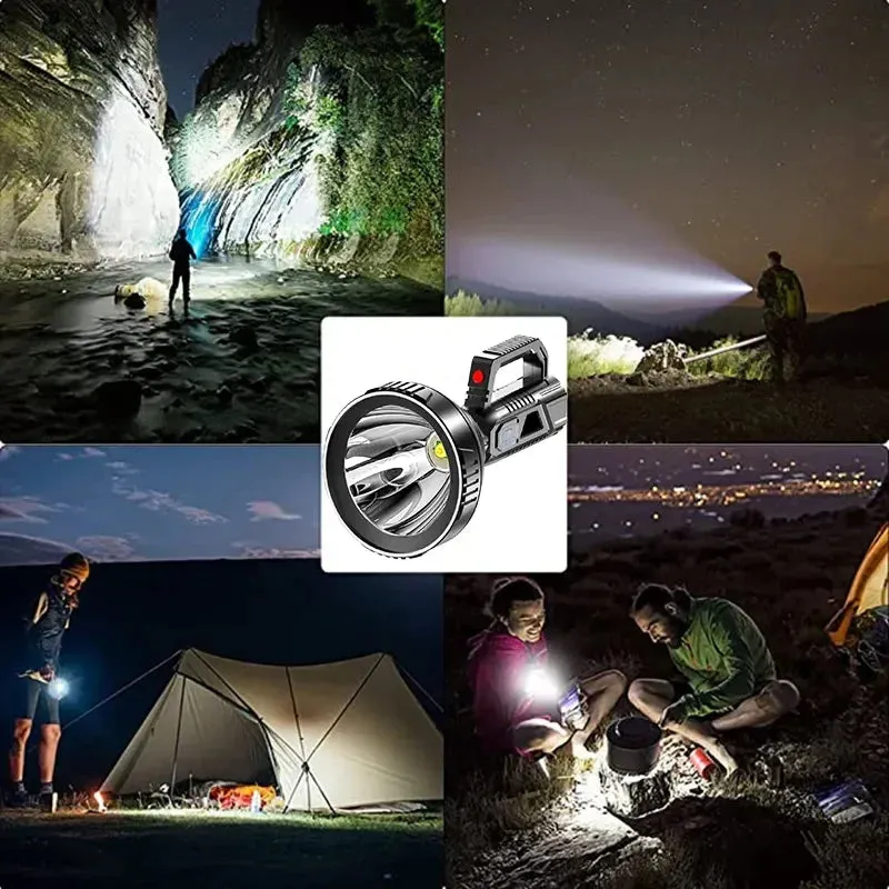New 200Watts High Power P100 LED Searchlight Flashlight Waterproof 1500M Long Range USB Rechargeable Powerful Spotlight Searchlight Camping Lamp