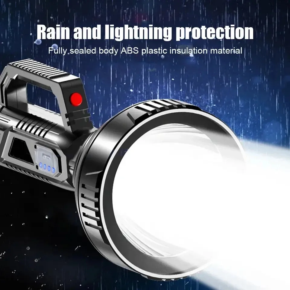 New 200Watts High Power P100 LED Searchlight Flashlight Waterproof 1500M Long Range USB Rechargeable Powerful Spotlight Searchlight Camping Lamp