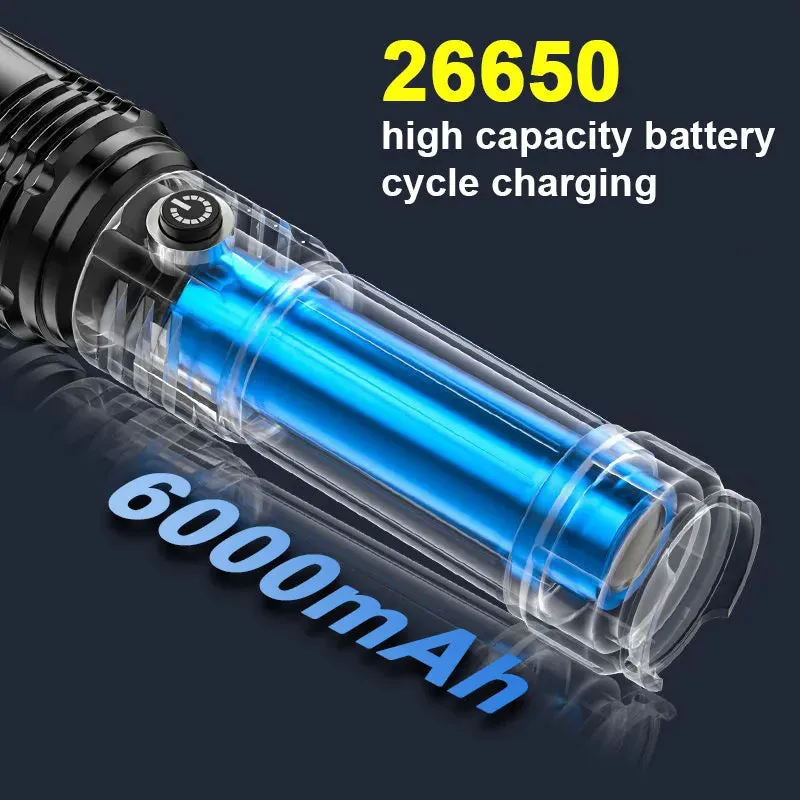 New 800W LED Ultra Powerful Long-Range Flashlight with 26650 Rechargeable Batteries High Power LED Flashlights 3500M Long Range Torch Outdoor Tactical Lantern