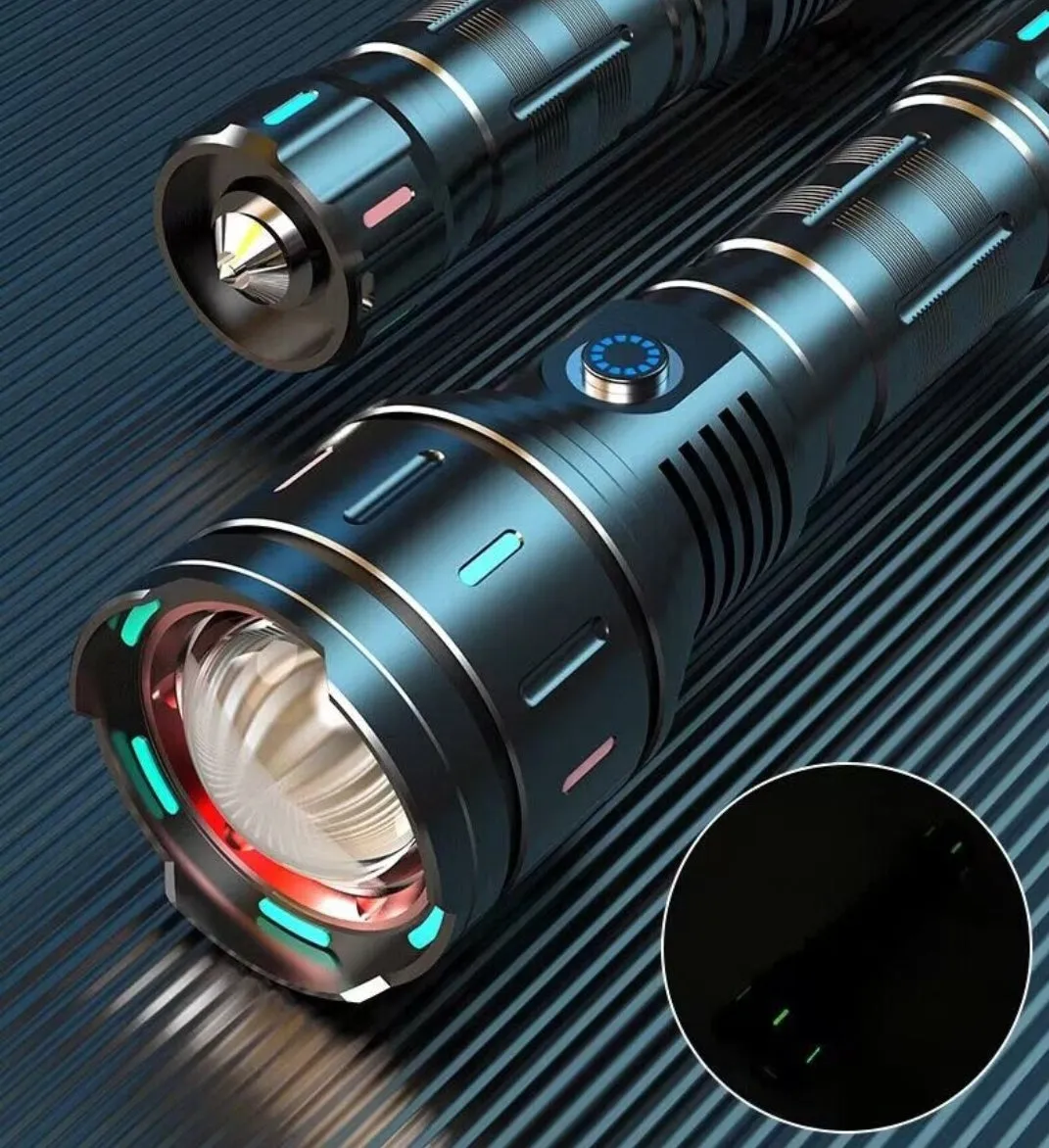 New 800W LED Ultra Powerful Long-Range Flashlight with 26650 Rechargeable Batteries High Power LED Flashlights 3500M Long Range Torch Outdoor Tactical Lantern