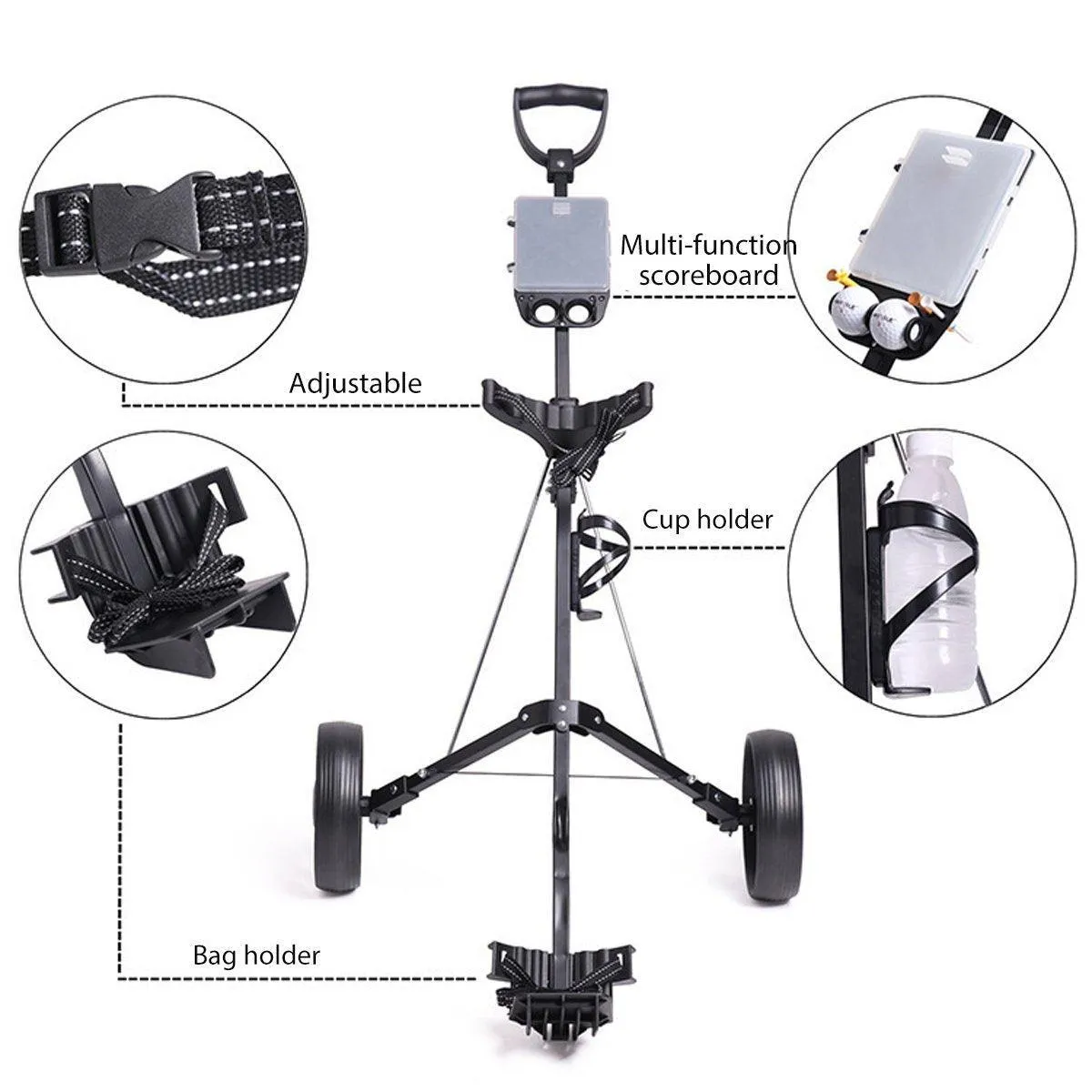 New Foldable Aluminum Golf Push Pull Trolley Cart Lightweight Buggy for Easy Transport