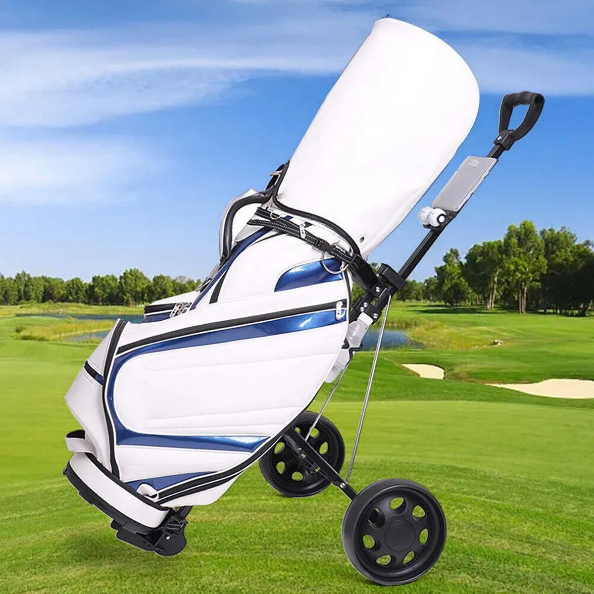 New Foldable Aluminum Golf Push Pull Trolley Cart Lightweight Buggy for Easy Transport